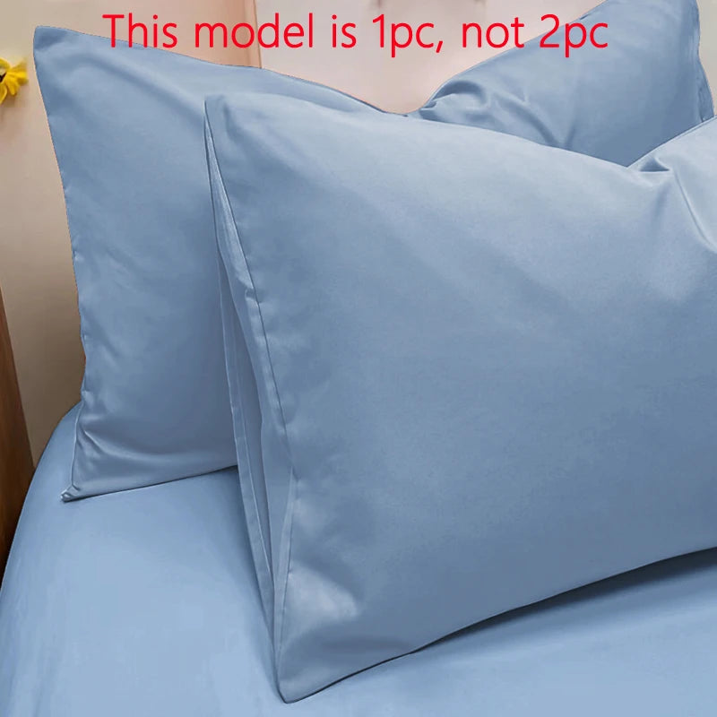 Matte Solid Tibetan Blue Pillowcase, Pocket Sealed