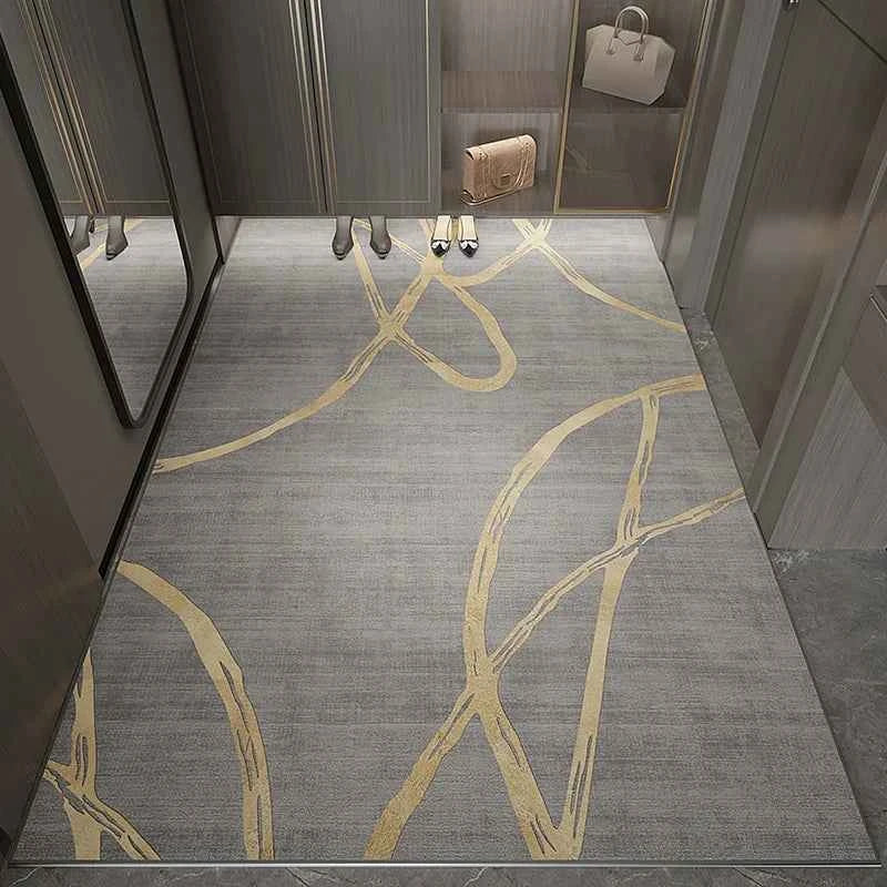 VIKAMA Modern Simple Brown Tone Entry Carpet Non-Slip Easy To Clean And Take Care Of The Entrance Living Room Bedroom Home Decor