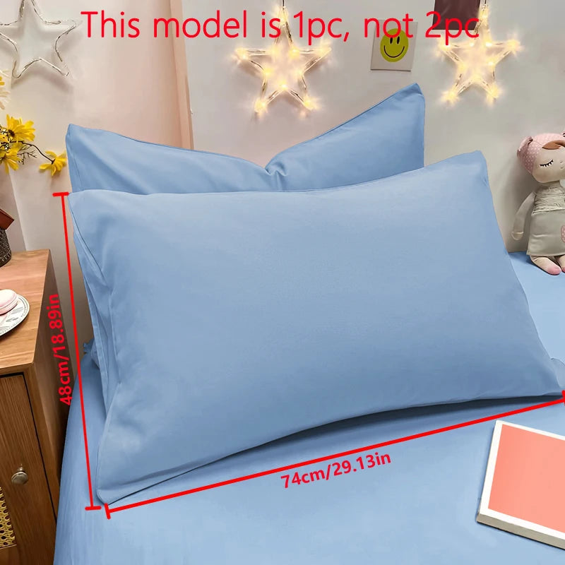 Matte Solid Tibetan Blue Pillowcase, Pocket Sealed