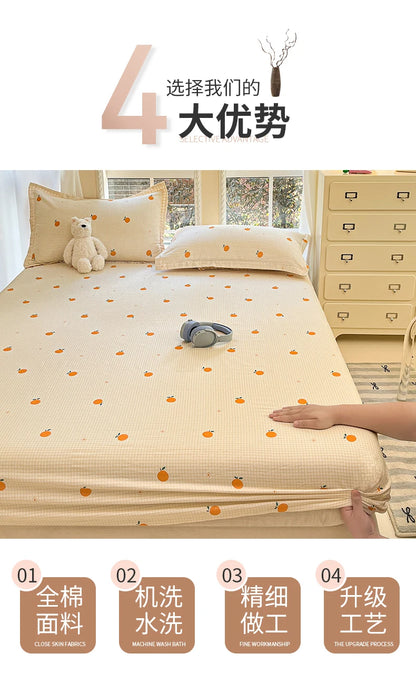 Fashion Flower Print Fitted Sheet, 100% Cotton