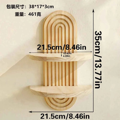 Bohemian Oval Thread Creative Solid Wood Wall Shelf  Wooden Crafts  Home And Living Room Decoration Hanging Decorations