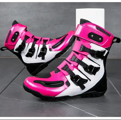 New Waterproof Men's Dirt Bike Shoes Men's Motorcycle Boots New Comfortable Leather Protective Boots Anti-slip Wear-resistant