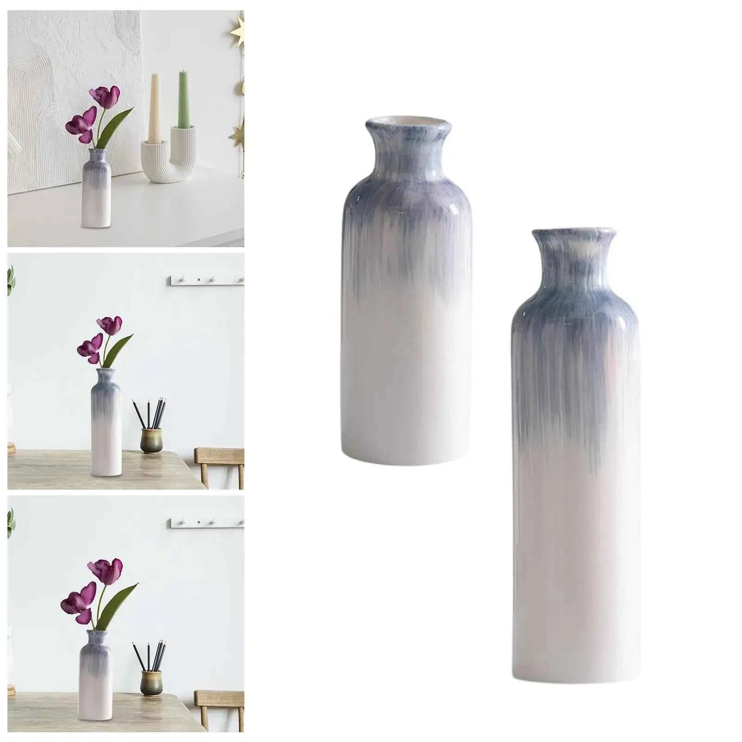 Ceramic Vase Decorative Art Vase Dried Flower Arrangement Flower Vase for Entryway Home Decor