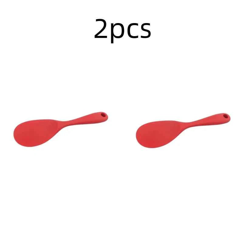 Hanging Silicone Rice Spoon Kitchen Ladle Non-stick Saucepan Electric Rice Cooker Cooking Scoop with Holes Household Items
