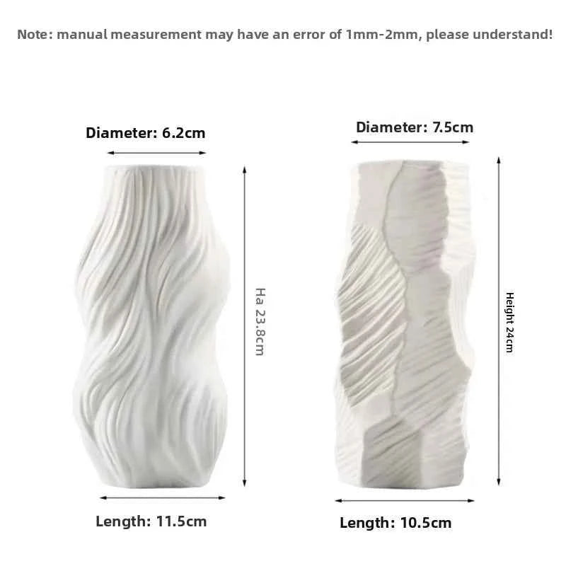 Simple European home decor ornaments, white ceramic vases, living room wine cabinets, dried flower crafts, flower utensils