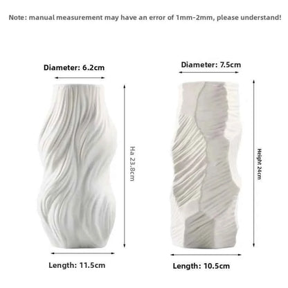 Simple European home decor ornaments, white ceramic vases, living room wine cabinets, dried flower crafts, flower utensils