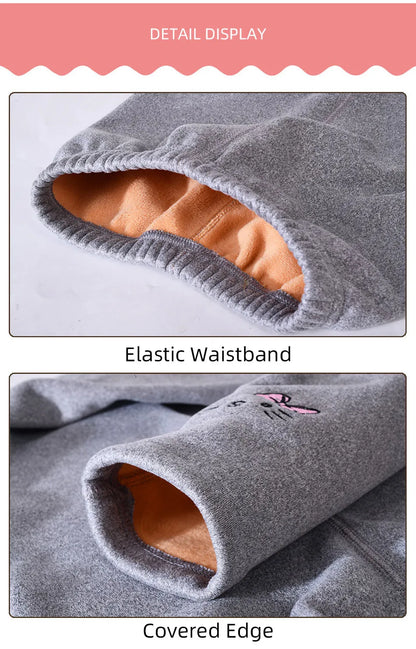 2026 Children Leggings Girls Fleece Lined Thermal Bottoms Baby Casual Trousers Kids Warm Pants Elastic Bunny Tights 3-8 Years