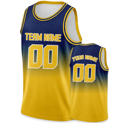 Custom Basketball Jersey Blue Gradient Personalized Printed Name Number Logo Team Shirt for Men Women Youth Kids Fans Gift