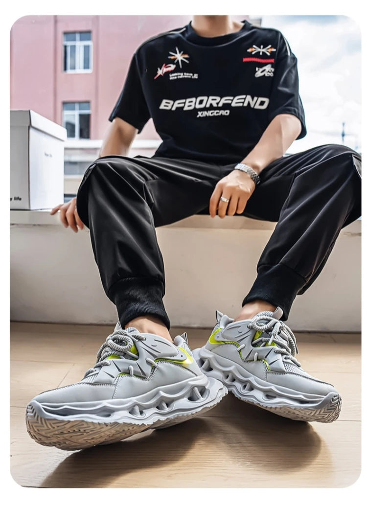Men's Basketball Shoes Breathable Cushioning Non-Slip Wearable Runing Shoes Gym Training Athletic Basketball Sneakers for Women