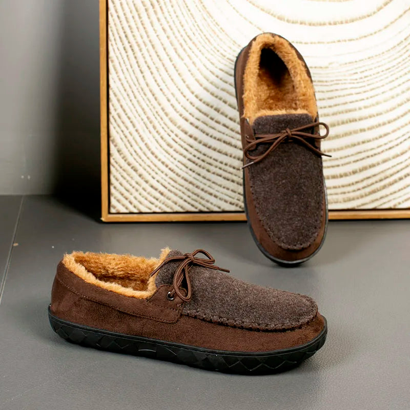 Big Size 49 50 Men Loafers Shoes Warm Home Soft Slippers Leather Business Men Moccasins Shoes Breathable Slip on Driving Shoes