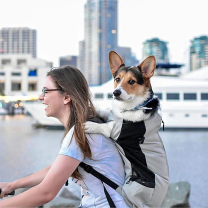 Breathable Nylon Dog Carrier Backpack — Outdoor Travel Bag for Small & Medium Dogs