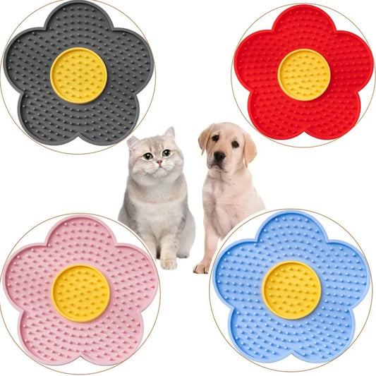 Tapis à lécher en silicone en forme de tournesol – Tapis de léchage à alimentation lente pour chiens et chats