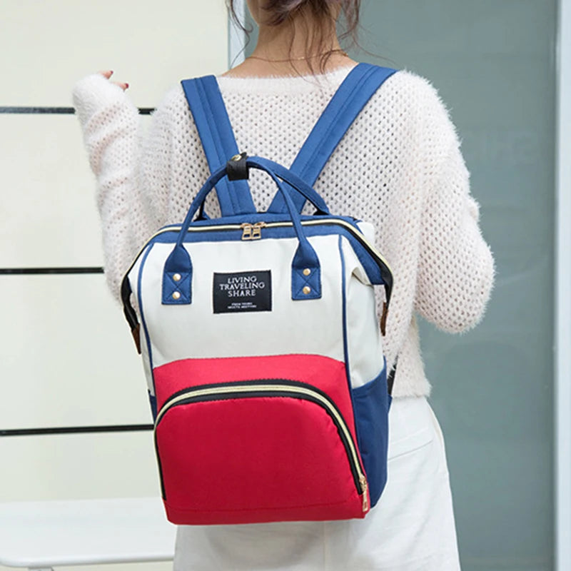 Large Capacity Canvas Diaper Bag, Thermal Insulation