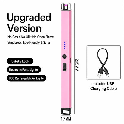 Electric Arc Candle Lighter – USB Rechargeable, Windproof Flameless Plasma, Long Reach & LED Display