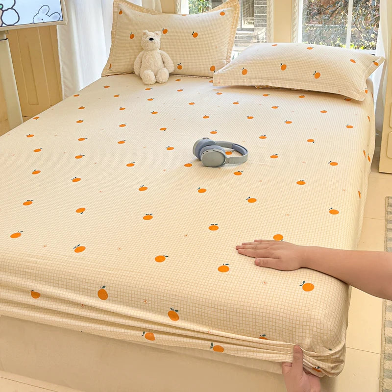 Fashion Flower Print Fitted Sheet, 100% Cotton