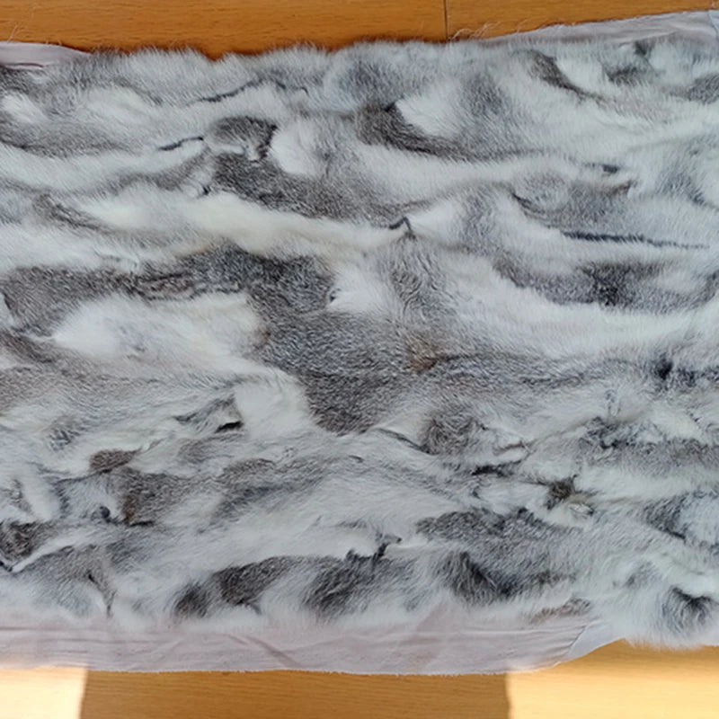 50x100cm Natural Rabbit Fur Patchwork Blankets Winter Bedspread on The Bed Striped Throw Blanket Soft Sofa Cover Christmas Party