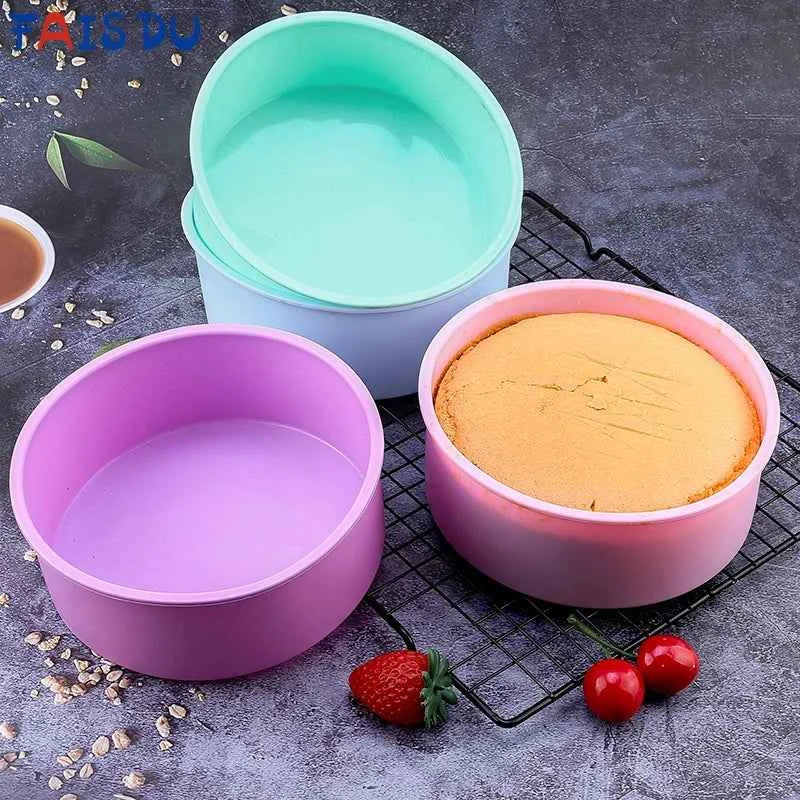 FAIS DU Round Silicone Mold Nonstick Baking Pan Layer Cake Mousse Fondant Cylinder Mould For Pastry Bakeware Kitchen Accessories