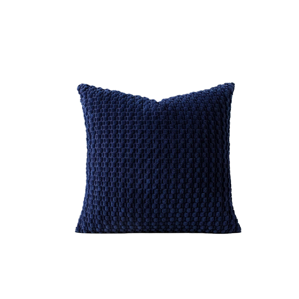 Boho Striped Corduroy Cushion Cover, Dark Blue