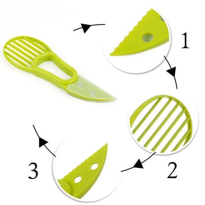 3-in-1 Avocado Slicer, Pitter & Peeler – Plastic Fruit Cutter & Pulp Separator Tool