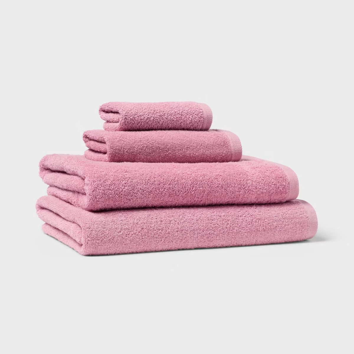 Pink Everyday Bath Towel Soft Absorbent Quick-Dry Comfortable Home
