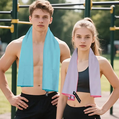 Thick Sand-Free Microfiber Sports Towel — Beach, Swim & Gym