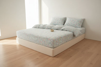 Purple Floral Fitted Bed Sheet | Single, Queen, King