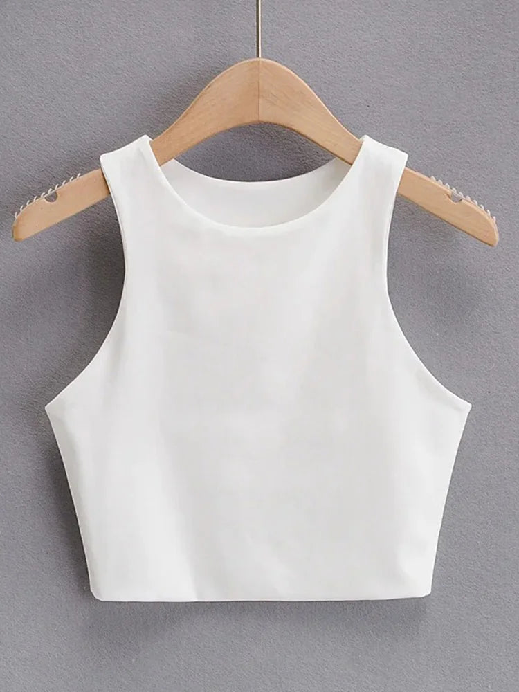 Women's Slim O-Neck Sleeveless Tank Top — Double Nylon Ladies Quality Top 6 Colors