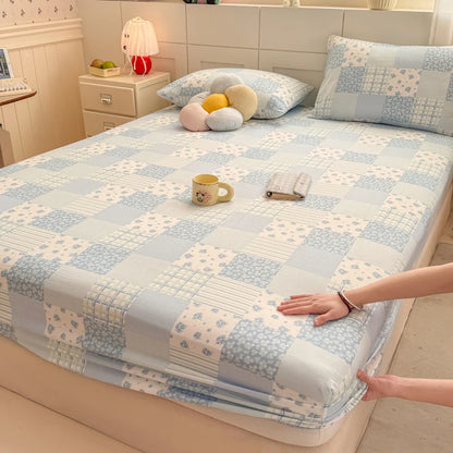 Purple Floral Fitted Bed Sheet | Single, Queen, King