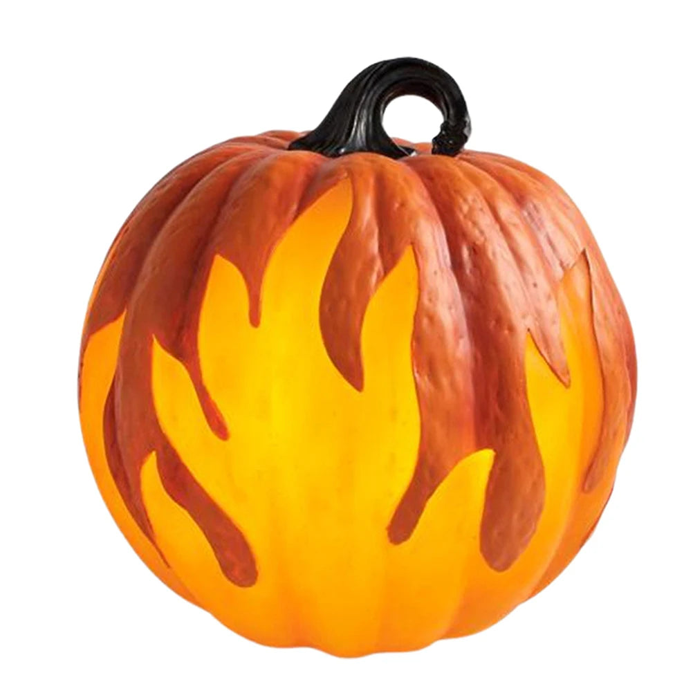 5Pcs Halloween Pumpkin Lantern Battery Operated Jack O Lantern Flame Lighted Pumpkin Party Favor for Halloween Home Decoration