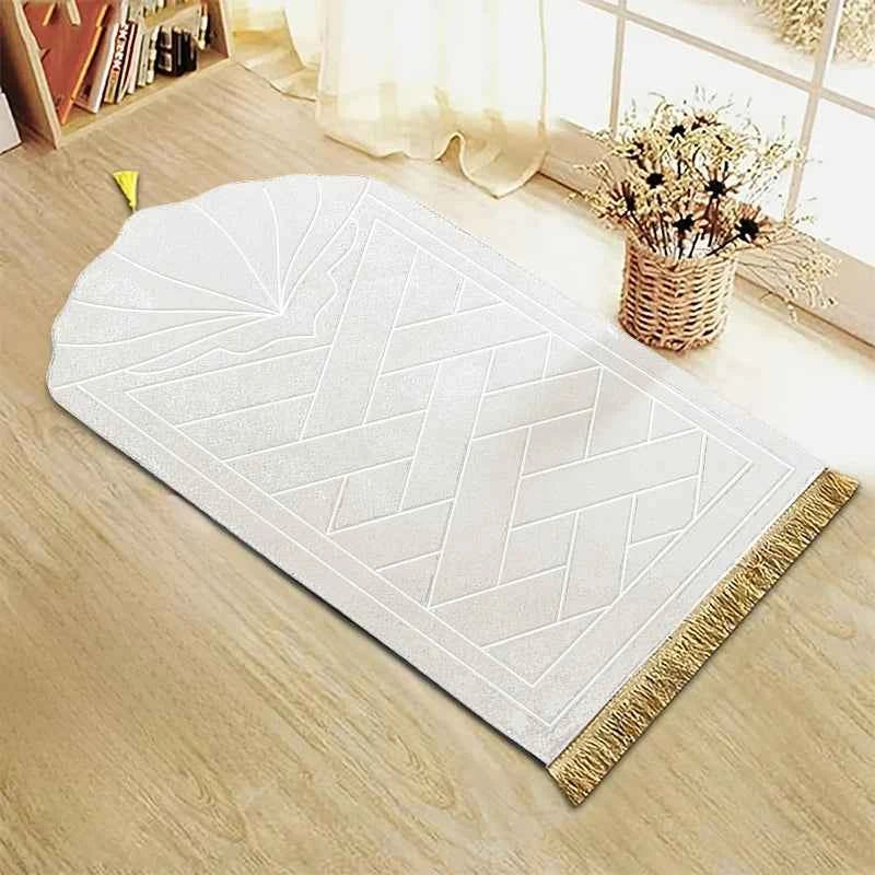 Thickened sponge prayer mat with tassel embossed prayer mat soft and easy to carry can be used in many scenes