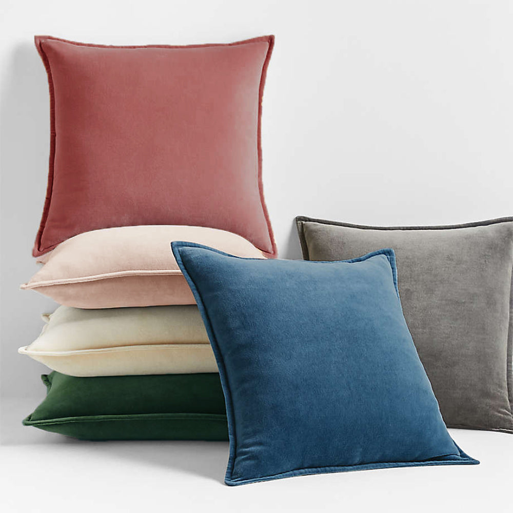 Throw Pillow Cover with 450g Insert, dark-grey, velvet, 20X20, Decorative Cushion – Fancy & Stacy