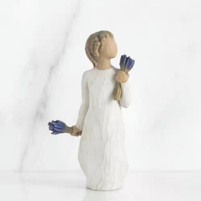 Premium Girl Resin Statue Decoration - Modern Home Ornament Collection
