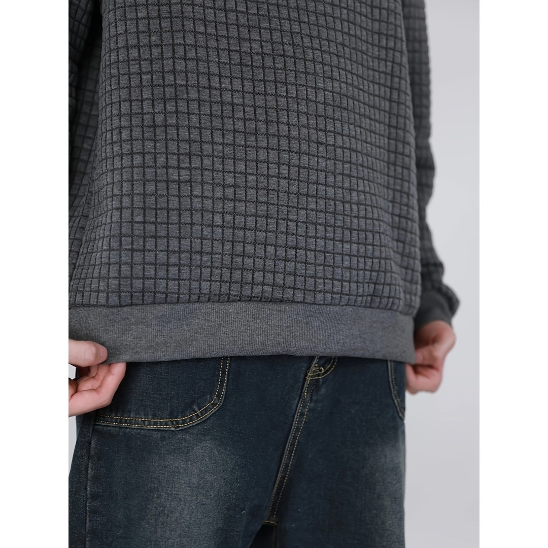 Unisex Jacquard Round Neck Hoodie - Quality European American Sizing