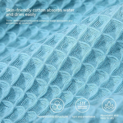 Pure Cotton Waffle Bath Towel Honeycomb Plain Water Absorption Bath Towel