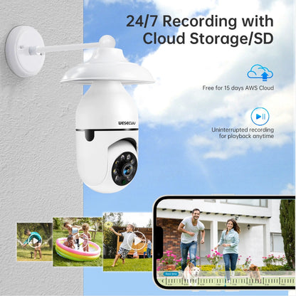 Smart Home Security PTZ Camera Wireless Lights 360 Degree Night Vision Surveillance Remote View CCTV Security WIFI Light Bulb Camera - DropOnline.co