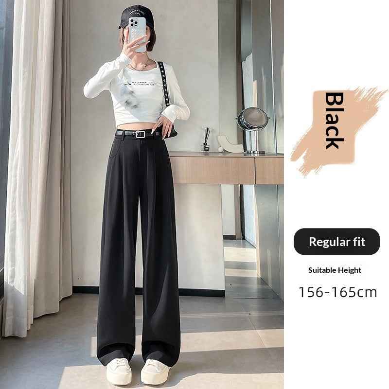 SpringAutumn New High-end Loose Straight-leg Pants That Hide Hips And Slim