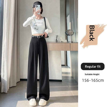 SpringAutumn New High-end Loose Straight-leg Pants That Hide Hips And Slim