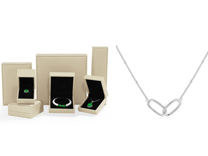 Sterling Silver Double Circle Interlocking Small Beads Necklaces  Pendants For Women Party Gift Choker Chains - DropOnline.co