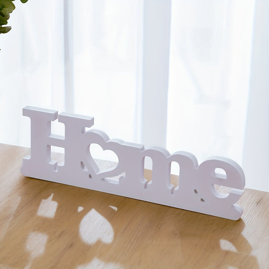Premium HOME LOVE Letter Art Decoration - White Wooden Home Ornaments