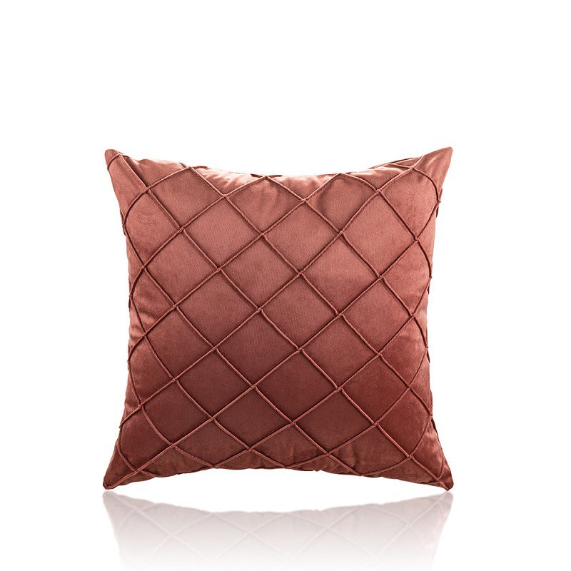 Luxurious Velvet Plaid Pillowcase - Premium Decorative Cushion Cover