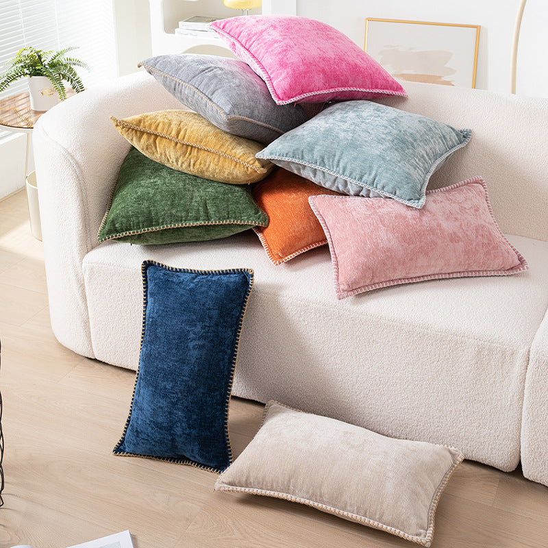 Wool Edge Pillow Cover - Natural Fiber Decorative Cushion Case