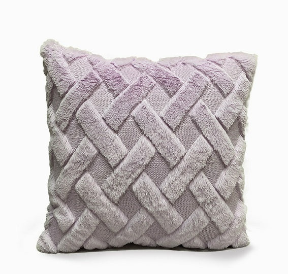 Plush Solid Color Sofa Pillowcase Living Room Cushion