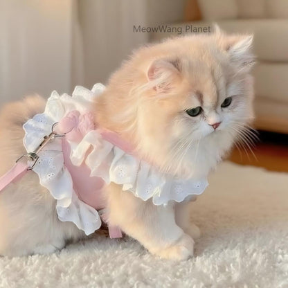 Dog Leash Cat Leash Premium Summer Pet Harness Leash Set Breathable Lightweight And Escape Proof Vest For Cats Small Dogs Adjustable Outdoor Walking Gear With Secure Leash Attachment Luxury Pet Gift F - DropOnline.co