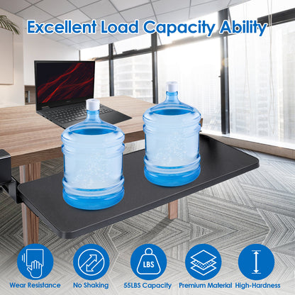 1Pc 25.59x9.64x0.51in Keyboard Mouse Tray Under Desk Retractable Slide Out Drawer Height Adjustable With C Clamp 55LBS Load - DropOnline.co