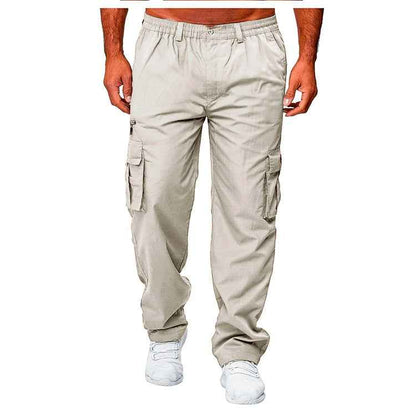 Men's Casual Multi-Pocket Cargo Pants - Loose Straight Fit Trousers