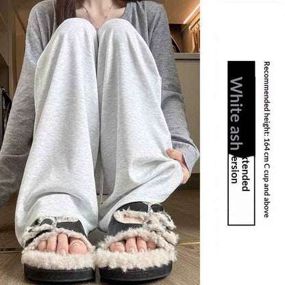 High-waisted Straight-leg Knit Wide-leg Pants For Women