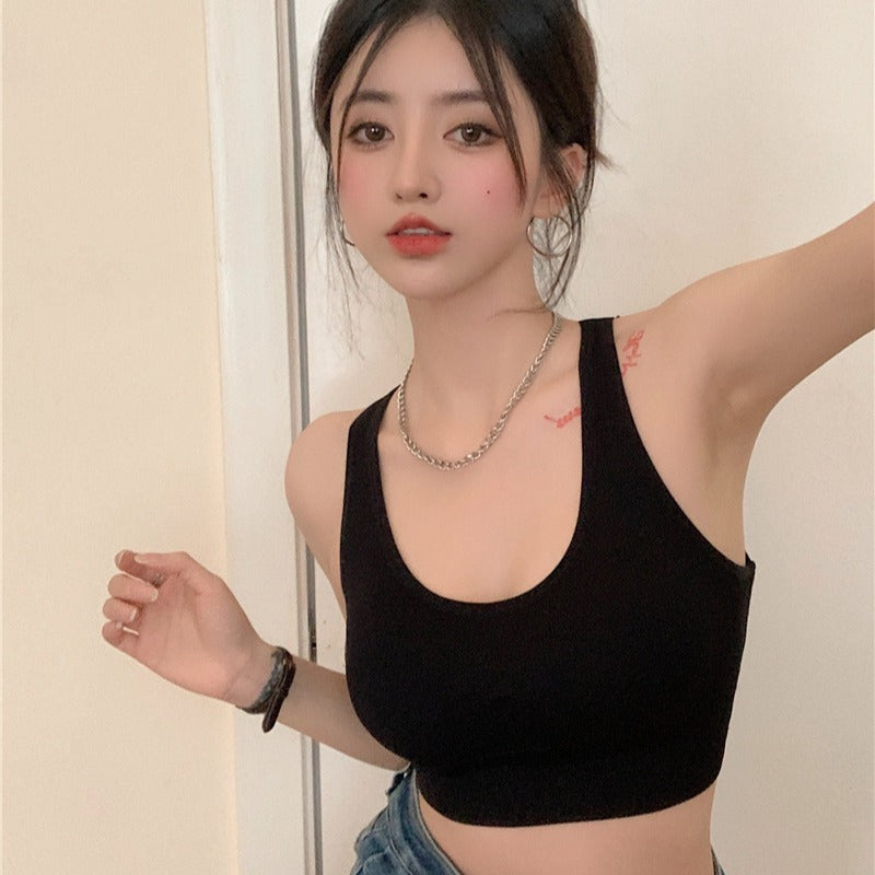 Women's Knitted Camisole - Seamless Padded Tank Top