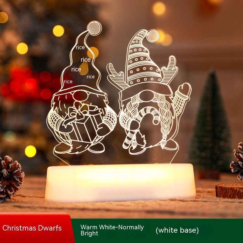 Christmas 3D Acrylic LED Night Light - Decorative Lamp Holiday Gift for Kids & Home - DropOnline.co