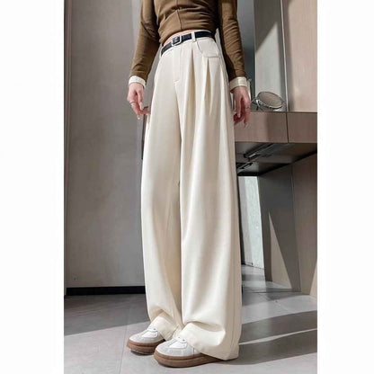 SpringAutumn New High-end Loose Straight-leg Pants That Hide Hips And Slim