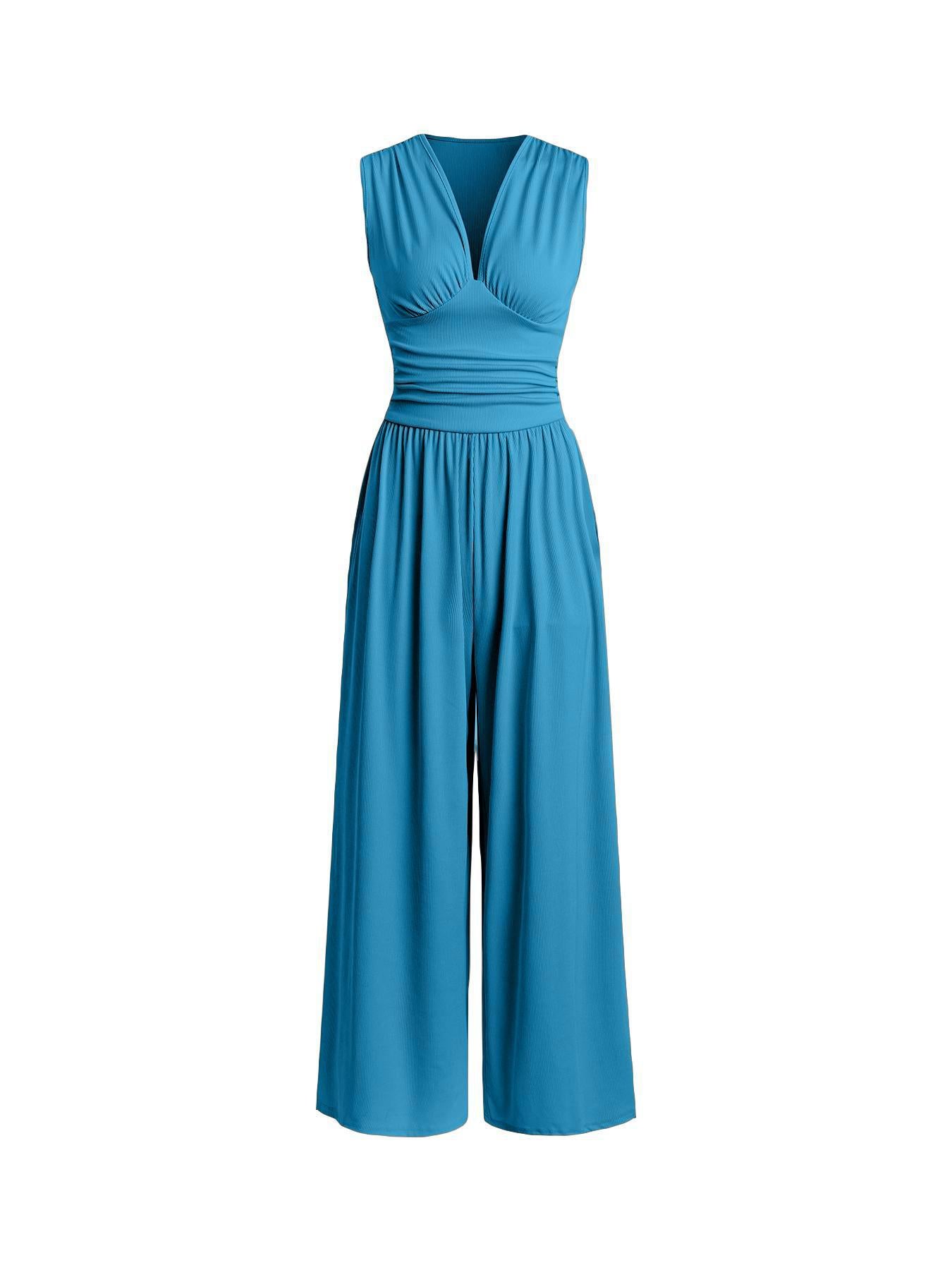 Sleeveless Knitted Wide Leg Jumpsuit